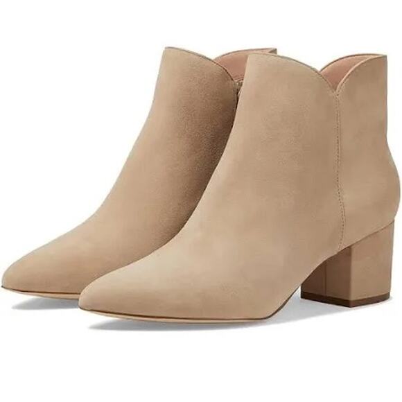 Cole Haan Elyse Bootie Chelsea Ankle Boot Women’s Size 7.5 Cream Suede Fall - Picture 1 of 12